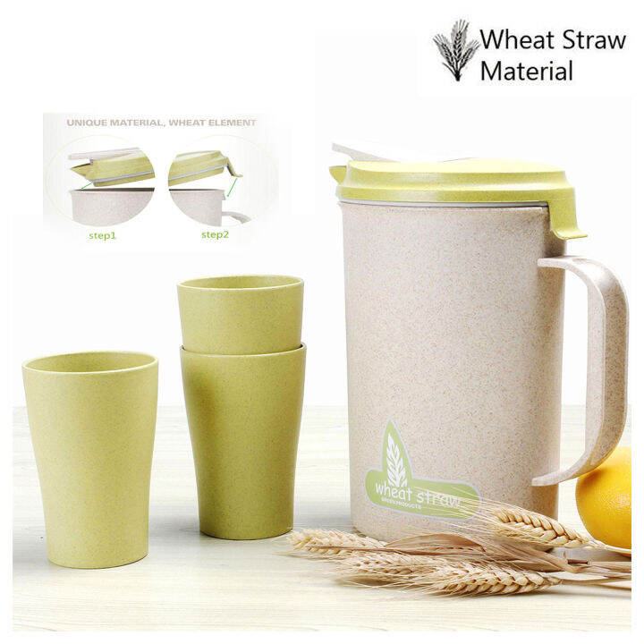 Quality Assurance WS0511 Wheat Straw Material Cold Water Kettle Plastic