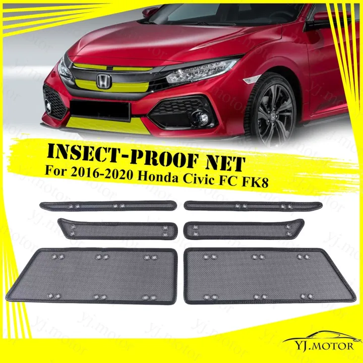 ZERUI 2016 2020 Honda Civic FC FK8ตะแกรงหนาแมลงตาขายกรองถงนำตา