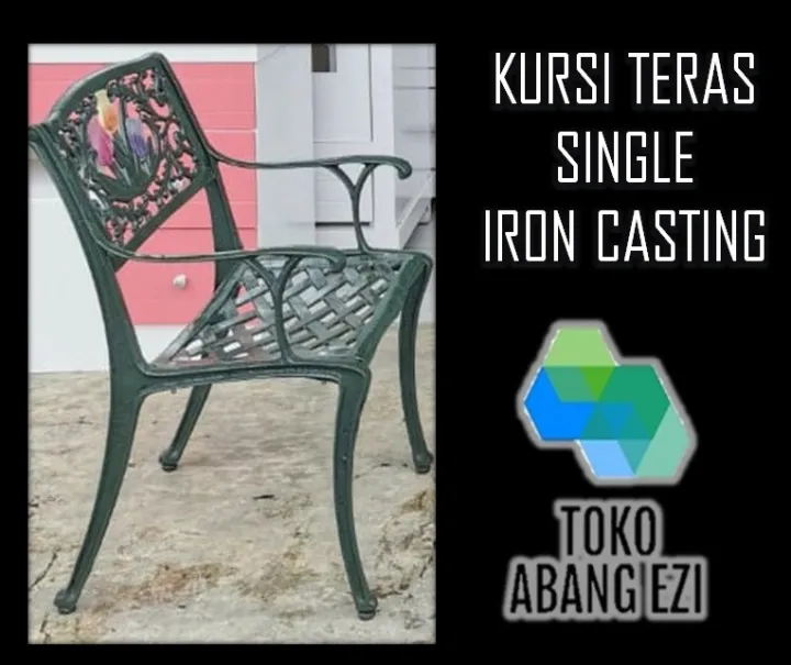 KURSI TAMAN CANOVAS KURSI TERAS SINGLE SEAT FULL BESI COR 50 CM FREE