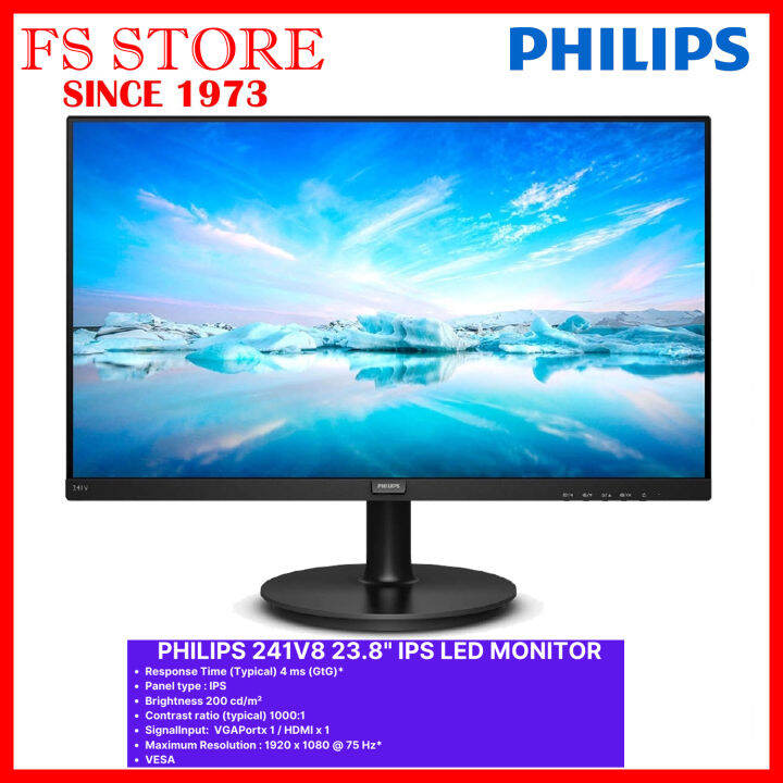 Philips 23 8 241V8B IPS Full HD 100Hz 4ms Adaptive Sync LED Monitor