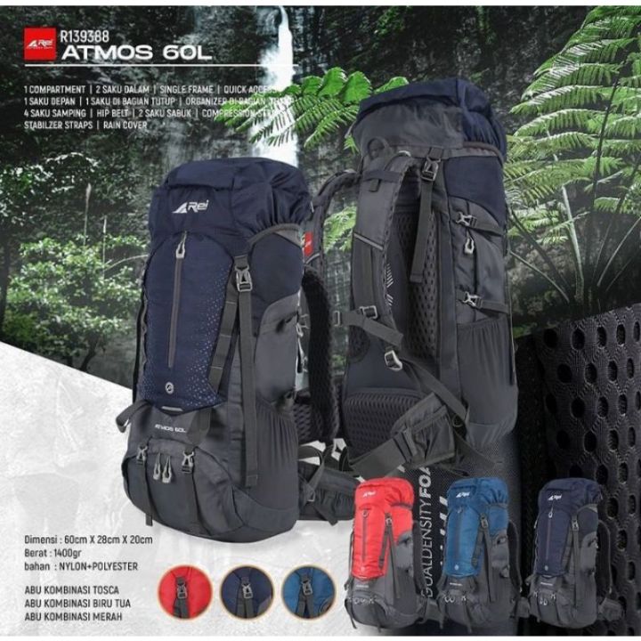 TAS CARRIER REI ATMOS 60L TAS KERIL REI TAS GUNUNG CAMPING TAS PRIA DAN