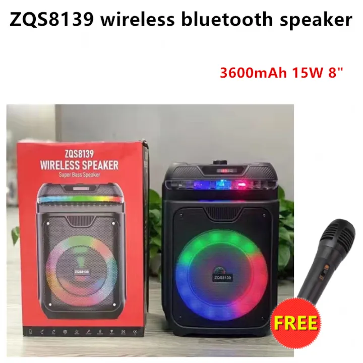 ZQS 8139 Rechargeable Portable Wireless Bluetooth Speaker 8 Karaoke