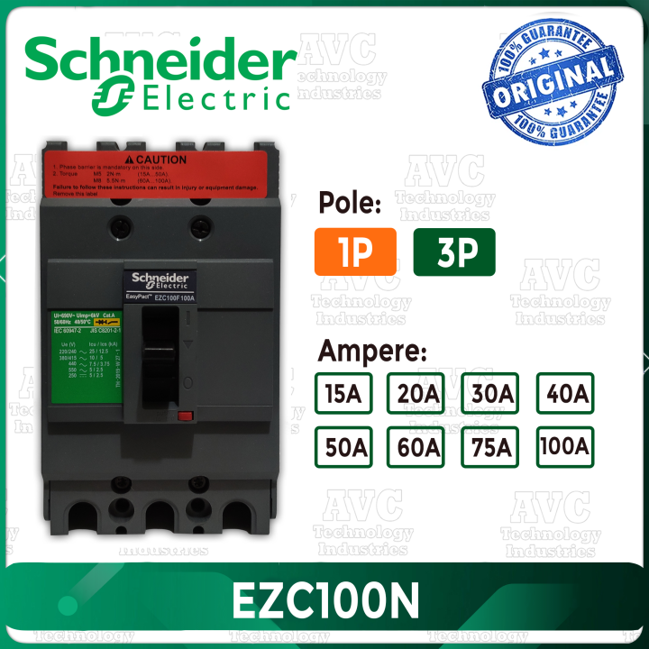 Schneider Easypact Circuit Breaker Ezc N Pole Pole A A A A