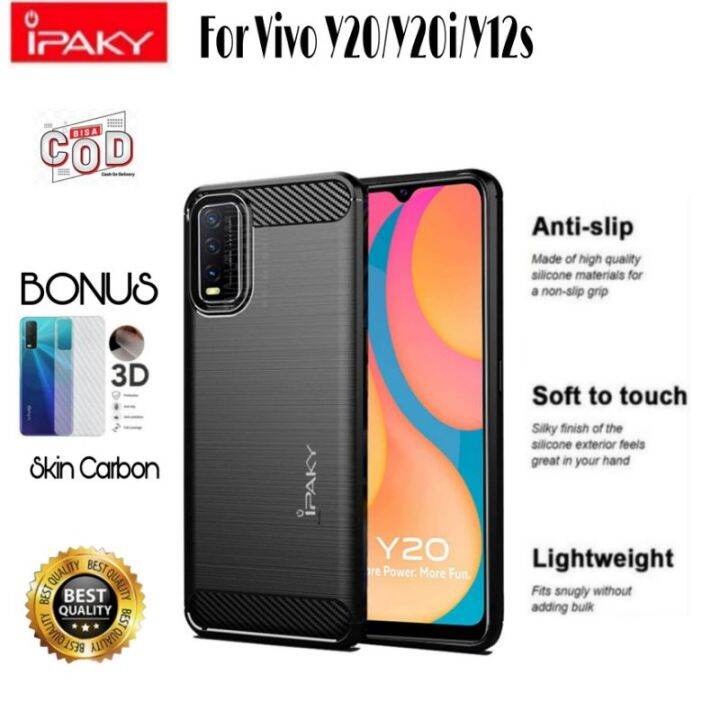 Case VIVO Y20 Y12S Y20i Y12A Y20s Soft Case Ipaky Carbon Premium Casing