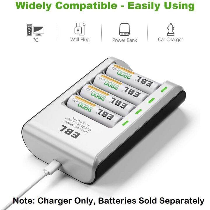 Ebl Ln Slot Aa Aaa Battery Charger With Led Indicate Lights