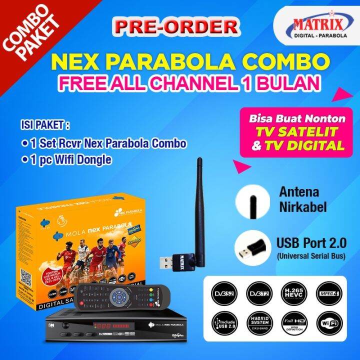 Stb Dvb T Nex Parabola Combo Receiver Antena Parabola Tv Digital Uhf