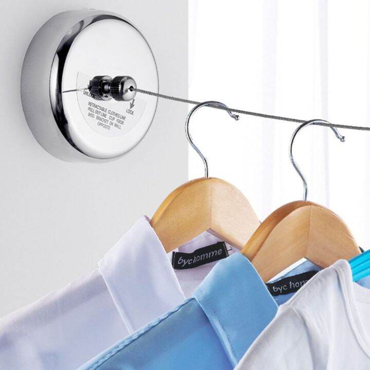 CHARDRUSHRU Portable Home Storage Retractable ClothesLine Clothes