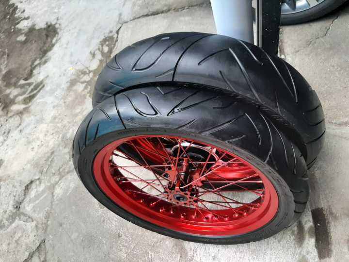 Roda Set Supermoto CRF 150 L Wheelset Rakitan Honda CRF SUMO Ban Murah