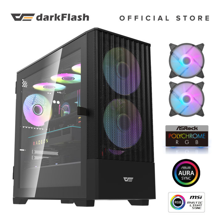 Darkflash Dk M Door Opening Of Tempered Glass Luxury M Atx Gaming