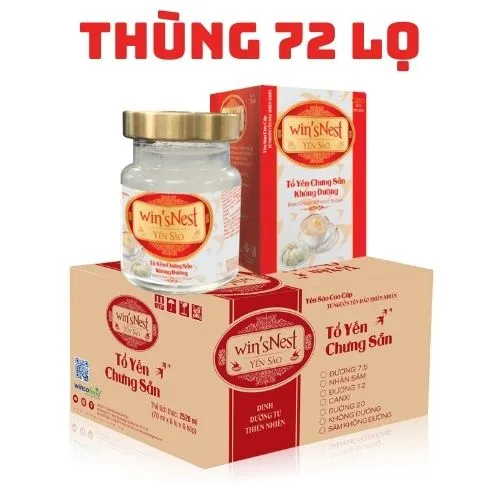 THÙNG 72 LỌ 20 Yến Sào cao cấp win snest Tổ Yến Chưng Sẵn Không