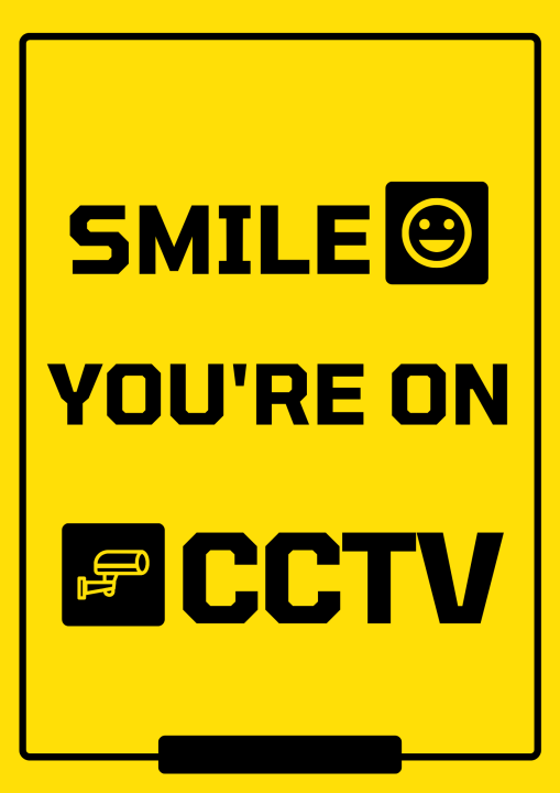 SMILE YOUR ON CCTV SIGNAGE WARNING CCTV 8 X 10 Inches Laminated Signage