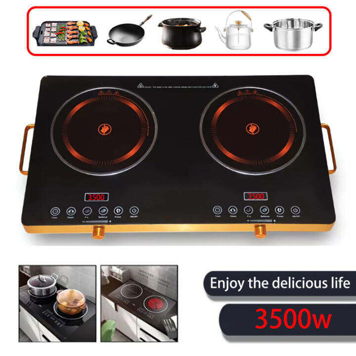 Induction Cooker Double Burner 3500W Sensor Touch With Countertop