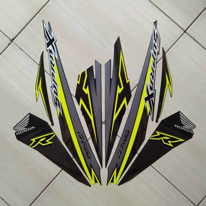 Stiker Striping Lis Body Motor Honda Supra X R Fi Hitam Stabilo