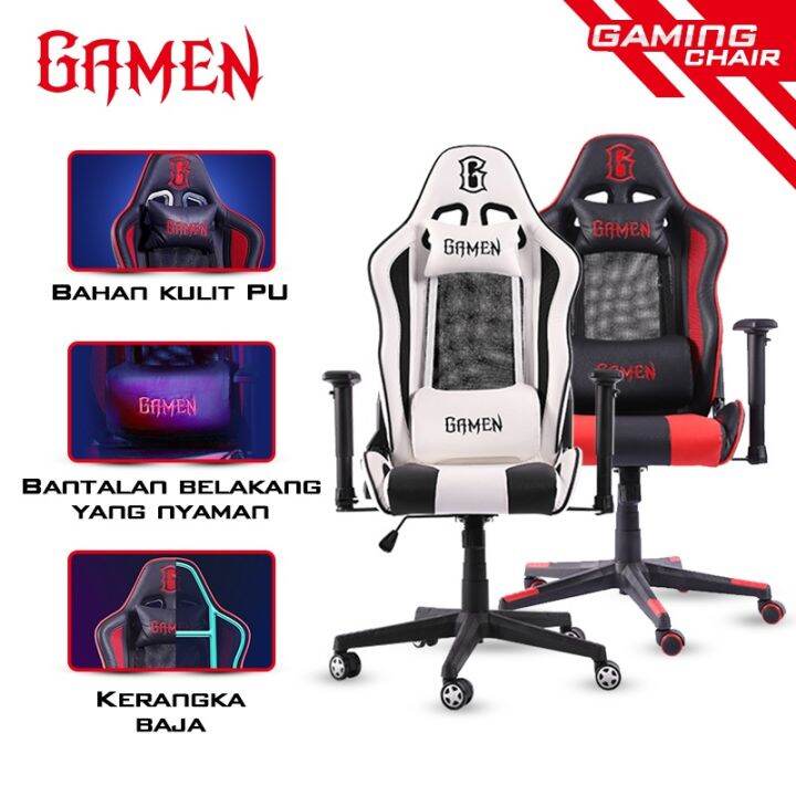 Gamen Gaming Chair Kursi Gamers Aesir Kulit Pu Kerangka Baja Original