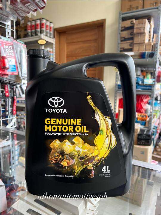 TOYOTA GENUINE MOTOR OIL FULLY SYNTHETIC SN CF 5W 30 4 LITERS Lazada PH