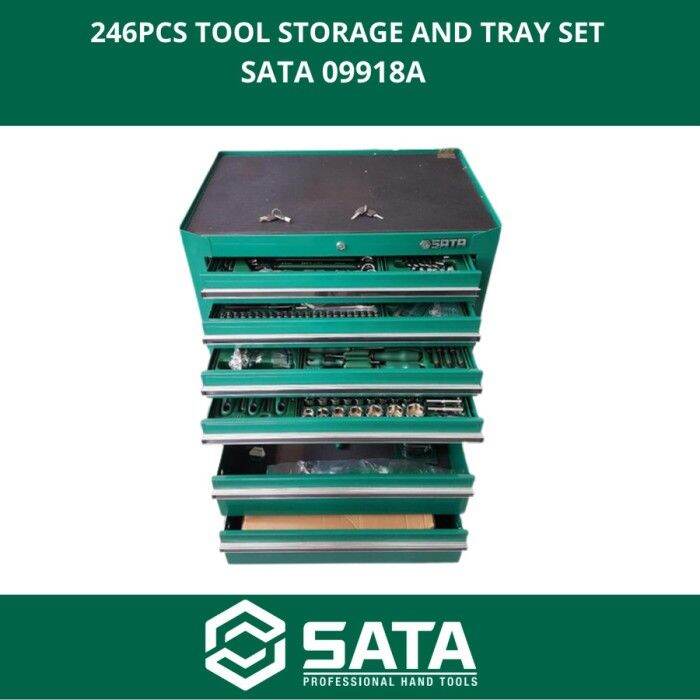 Sata Tools Kit Set Pcs Drawer Tool Trolley Set Lazada