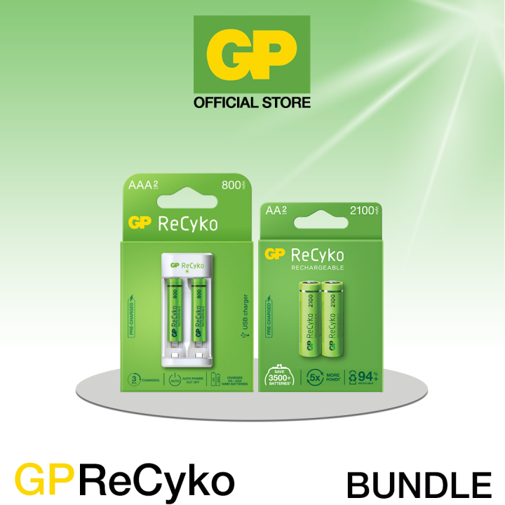 Bundle Gp Recyko E Battery Charger Slot Aaa Mah S Gp