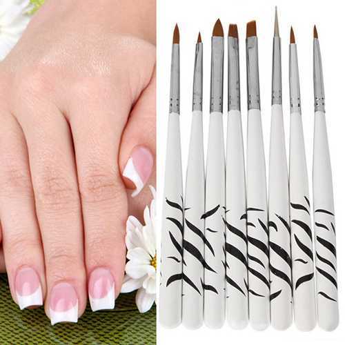 Kuas Kuku Nail Art Zebra Kutek Kuas Kuku Nail Art Brush Dotting 8 Pcs