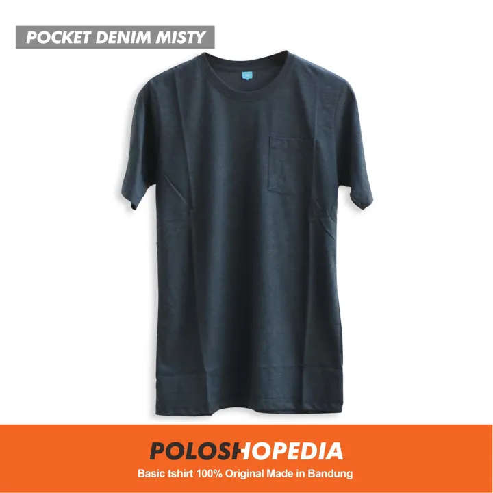 Kaos Polos Pocket Denim Misty Unisex Kaos Polos Pria Wanita Baju