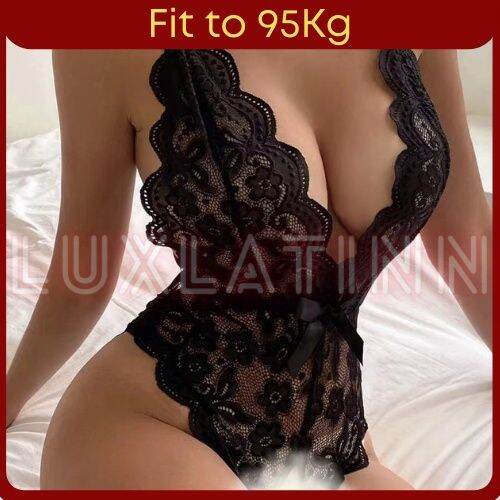 Sexy Lingerie Plus Size Lace Bodysuit Open Crotch Sexy Nightwear Baju