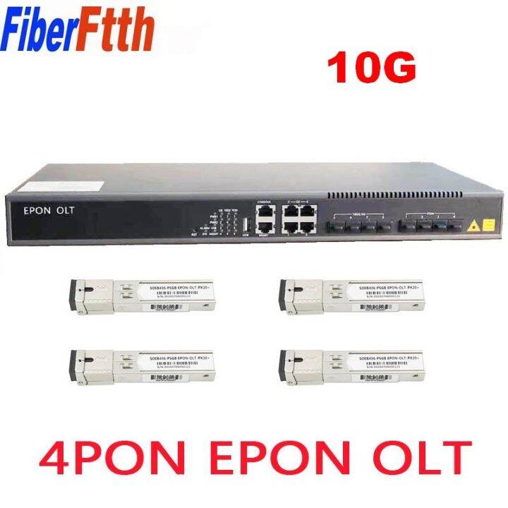 10G EPON OLT 4PON Ports FTTH CATV OLT Carrier Grade High Density Fiber