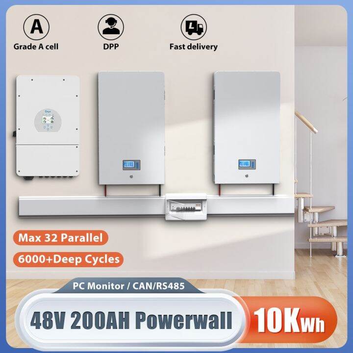 Power Wall 48V 200AH 100AH Lifepo4 Pack 5KWH 10KWH Powerwall 6000 Cycle