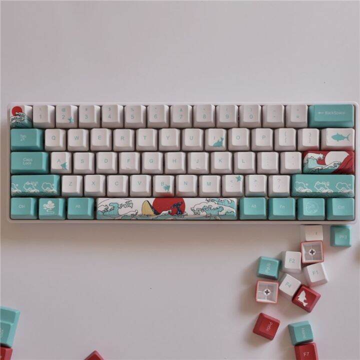 Pcs Sea Coral Keycap Pbt Five Sides Dye Subbed Spacebar U Oem