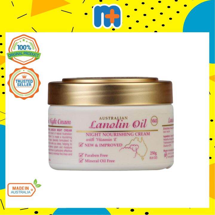 Mplus Australian Creams Lanolin Oil Night Moisturising Cream With