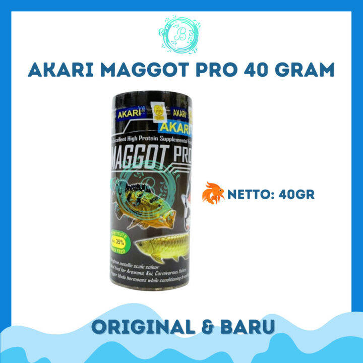 Akari Maggot Pro 40gr Kelabang Pakan Ikan Arwana Koi Louhan Predator