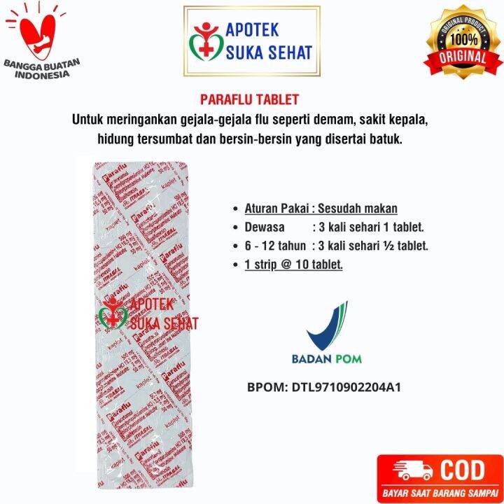 PARAFLU TABLET 1 STRIP ISI 10 TABLET OBAT DEMAM BATUK PILEK