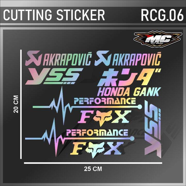 Cutting Sticker Pack Sponsor Racing Isi 9 Pcs Aksesoris Motor Sticker