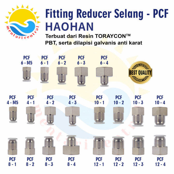 Pcf Nepel Angin Fitting Pneumatic Lurus Female Selang Lazada Indonesia