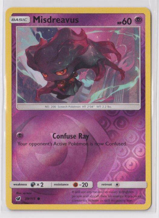 Misdreavus 39 111 Common Reverse Holo Sun Moon Crimson Invasion