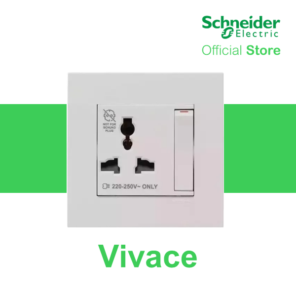 Schneider Electric Vivace A V Gang Pin Large Dolly Switched