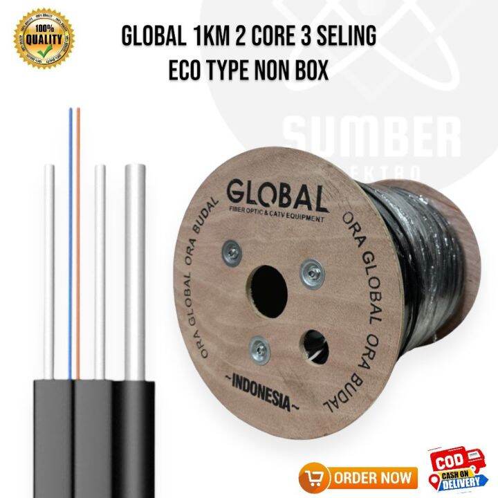 KABEL FO 2 CORE 3 SELING 1 KM ECO TYPE NON BOX DROPE CORE CABLE FIBER