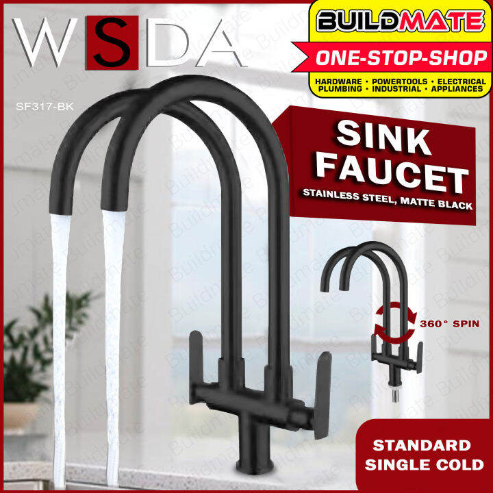 WSDA Stainless Steel SUS 304 Matte Black Single Cold Sink Faucet SF 317