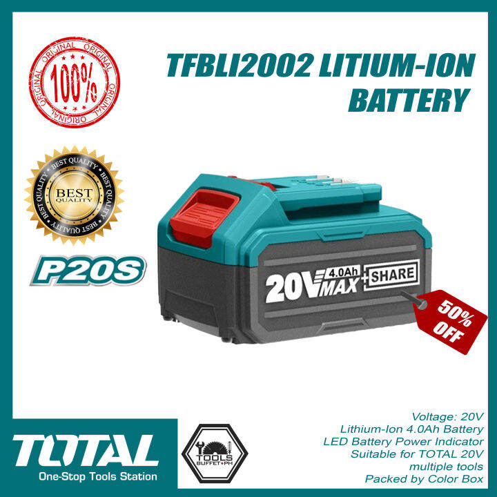 TOTAL TFBLI2002 LITHIUM ION 4amp BATTERY 20V Lazada PH