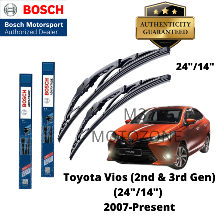 Bosch Advantage Wiper Blade Set For Toyota Vios 2nd 3rd Gen 2007