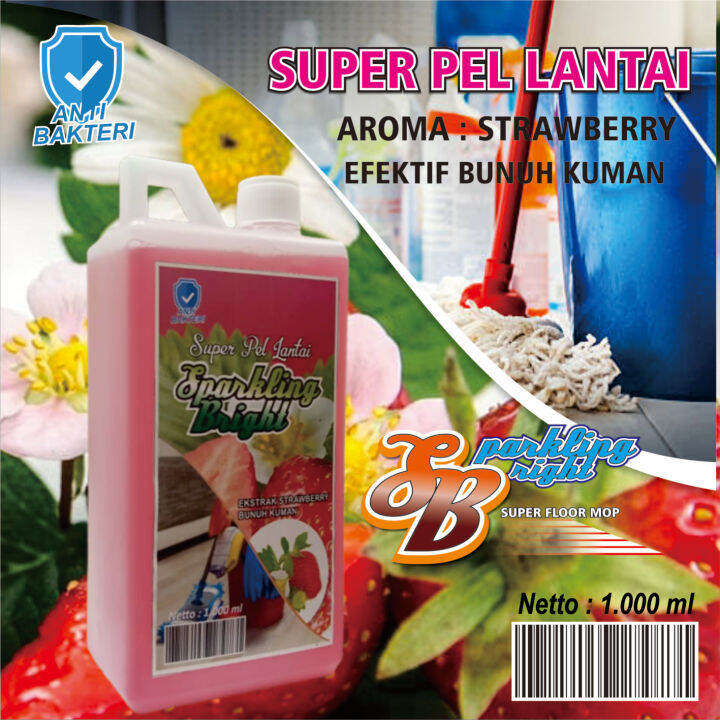 SPARKLING BRIGHT PEMBERSIH LANTAI SUPER PEL WANGI STRAWBERRY NETTO