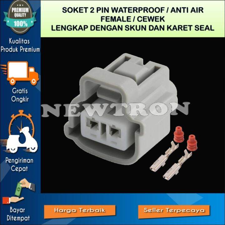 SOKET KONEKTOR CONNECTOR 2 PIN WATERPROOF ANTI AIR MOTOR MOBIL KABEL