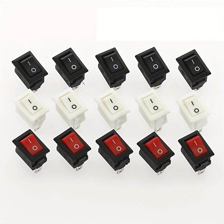 10Pcs Push Button Switch SPST 2Pin 3A 250V KCD11 Snap In On Off Rocker