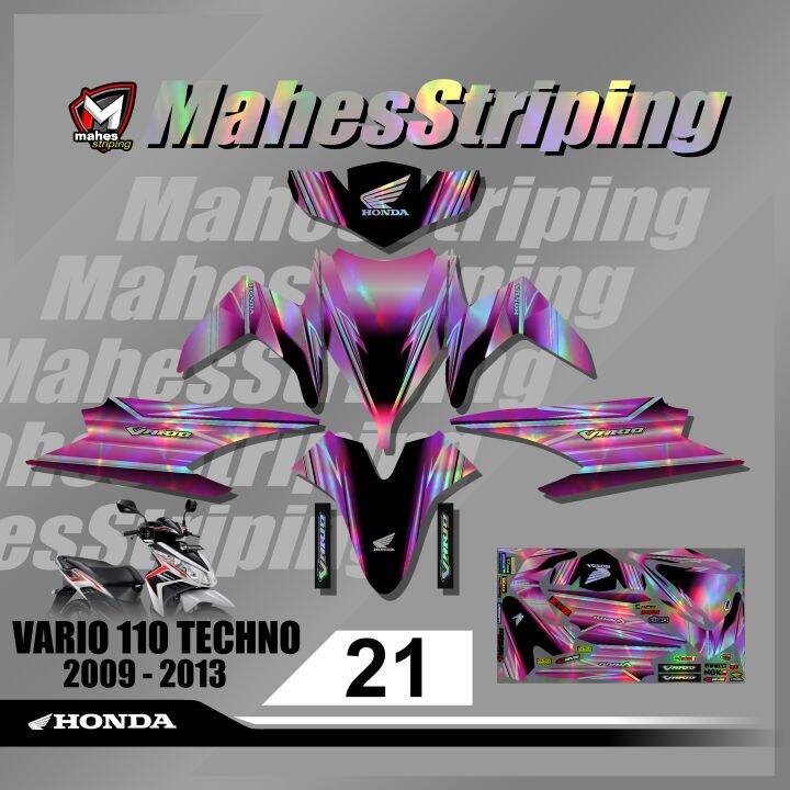 Decal Sticker Hologram Pelangi Decal Stiker Fullbody Vario Techno