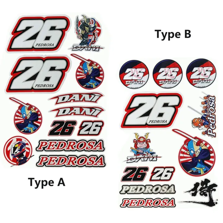 Motorsport Dani Pedrosa 26 26 Stickers Samurai For Helmet RX 7X RX 7V