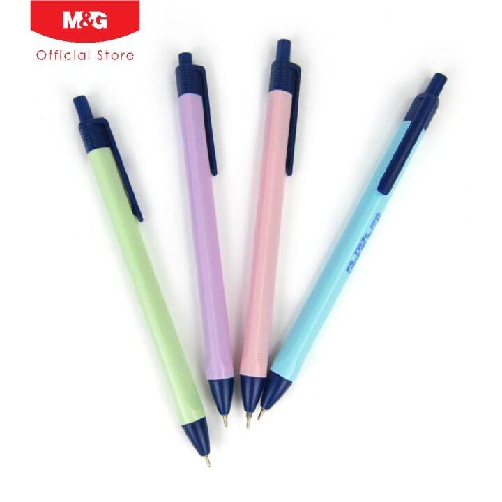 M G Tr S Retractable Economic Semi Gel Ball Pen Blue Triangular