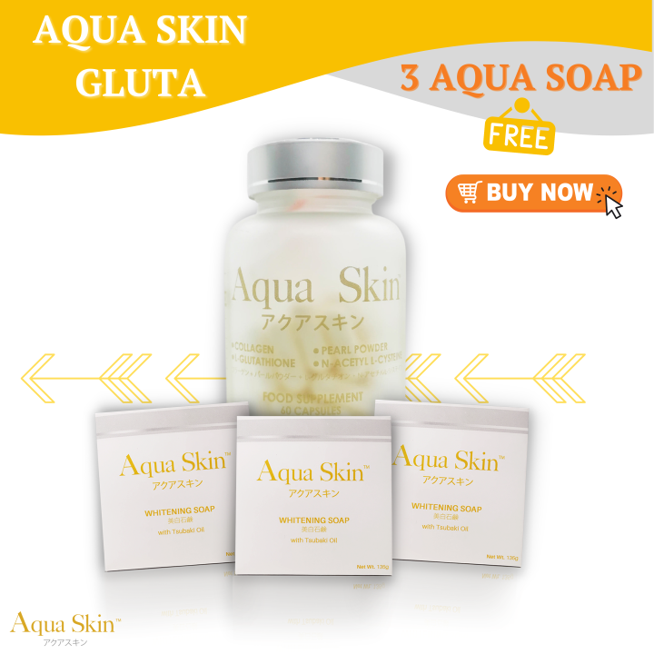 AQUA SKIN Glutathione With Collagen NAC Gluta Capsule Authentic Japan