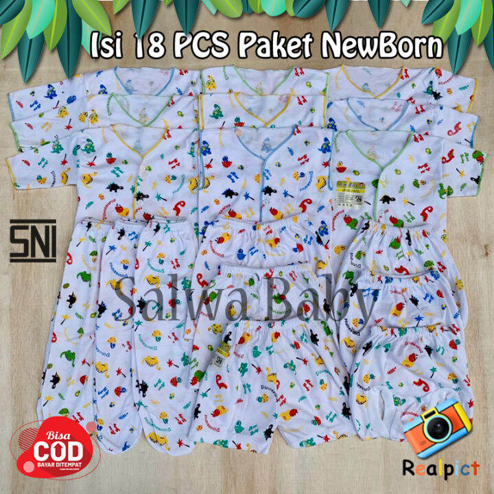 Salwa Baby Kwalitas Premium 18 PCS Paket Lahiran Baju Celana Bayi