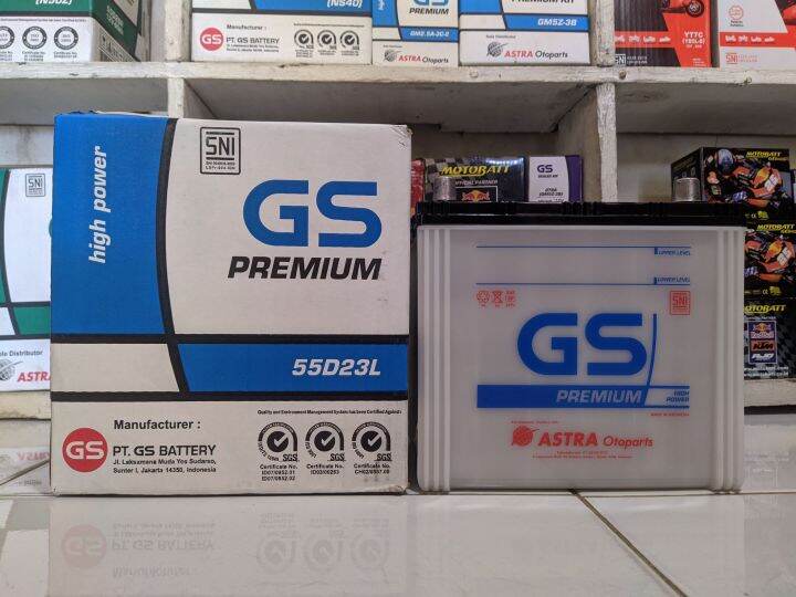 AKI MOBIL BASAH AKI ORIGINAL GS ASTRA PREMIUM 55D23L 12 VOLT 60 AMPERE