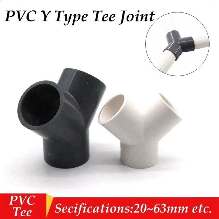 Y Type M STOCK PVC Tee Connector Water Supply Tube Joint Y Inclined