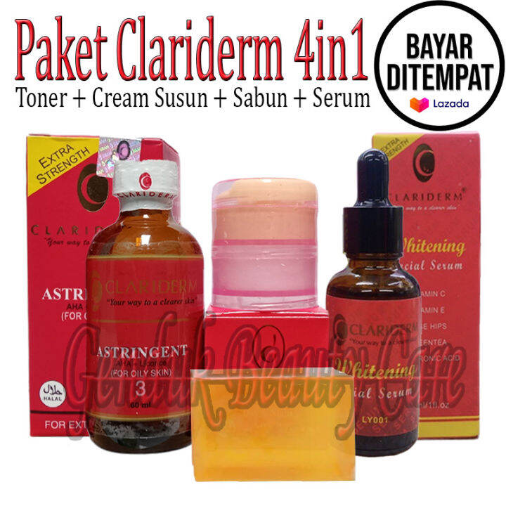 Paket Clariderm In Toner Clariderm Astringent No Cream Siang