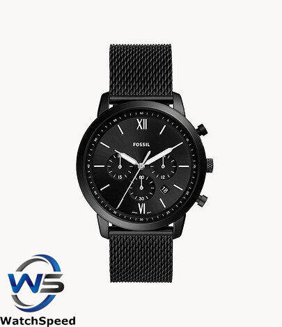 Fossil Fs Neutra Chronograph Black Stainless Steel Mesh Watch